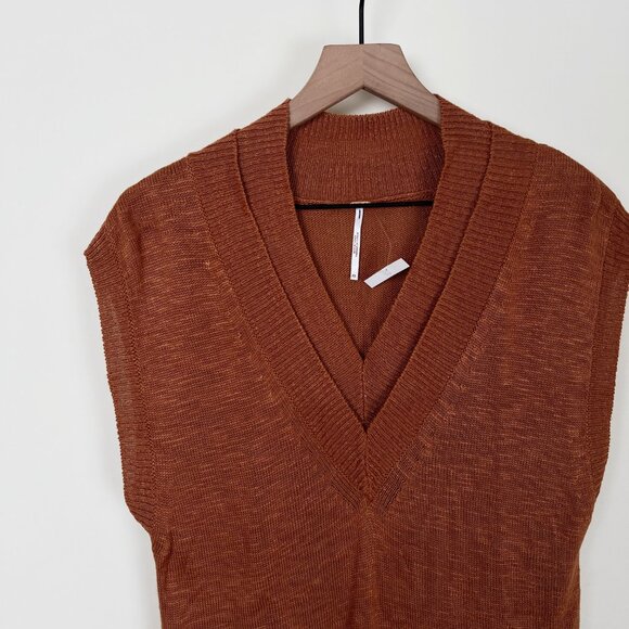 New Free People Hannah Tunic Sweater Vest Oversized Knit Mini Dress Long Top - Picture 5 of 11